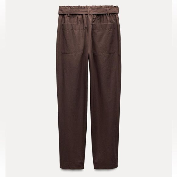 Zara ZW collection 100% cotton belted pants - Picture 4 of 7